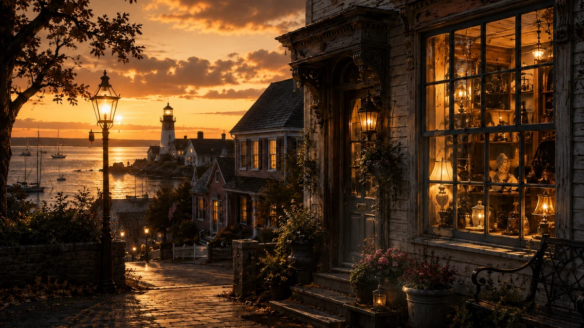 Cozy coastal mystery setting representing a recurring cast and a series readers can return to